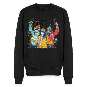 Après, Party, Mountains, Snow skiers, - Men's Premium Organic Jumper - black - Front - Nico (187cm)