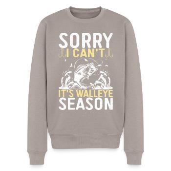 Walleye Fishing Angler - Men's Premium Organic Jumper - taupe - Front - Nico (187cm)