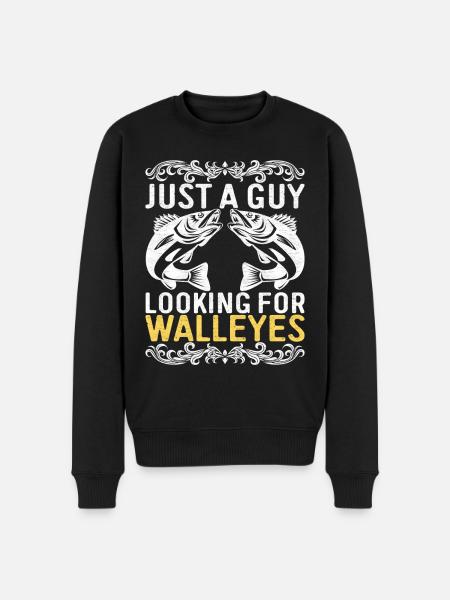 Walleye Fishing Angler - Men's Premium Organic Jumper - black