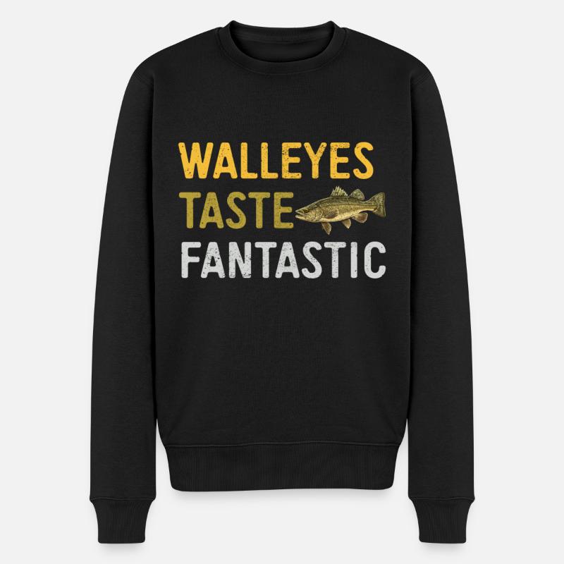 Walleye Fishing Angler - Männer Premium Bio Pullover - Schwarz