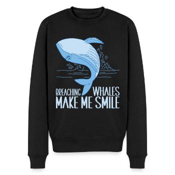 Wale Walfisch - Männer Premium Bio Pullover - Schwarz - Vorne - Nico (187cm)