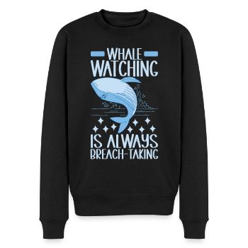 Wale Walfisch - Männer Premium Bio Pullover - Schwarz - Vorne - Nico (187cm)