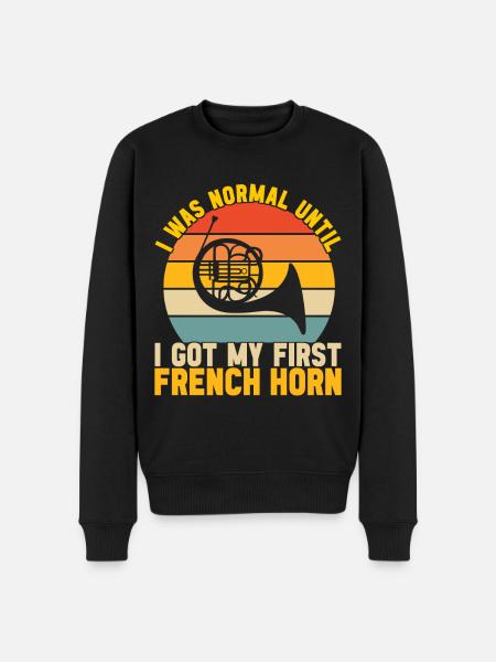 Horn Brass Instrument - Men's Premium Organic Jumper - black