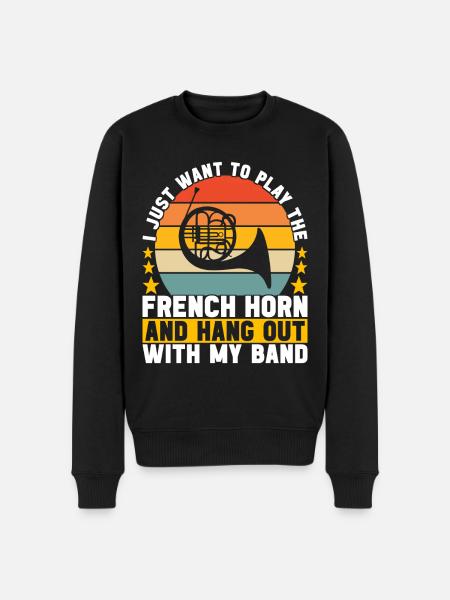 Horn Brass Instrument - Men's Premium Organic Jumper - black
