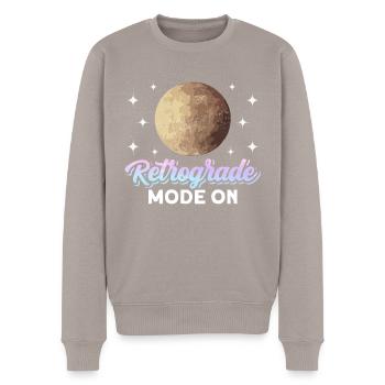 Rückläufige Planeten Merkur Rückläufig - Männer Premium Bio Pullover - Taupe - Vorne - Nico (187cm)
