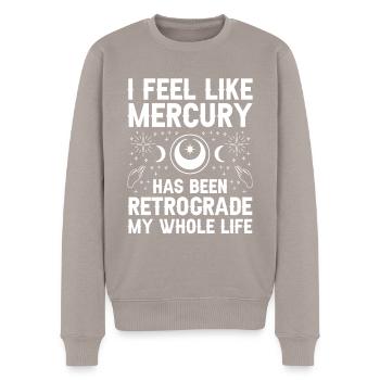 Rückläufige Planeten Merkur Rückläufig - Männer Premium Bio Pullover - Taupe - Vorne - Nico (187cm)