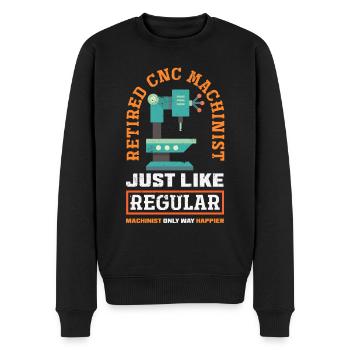 Lustiger Cnc-maschinist - Männer Premium Bio Pullover - Schwarz - Vorne - Nico (187cm)