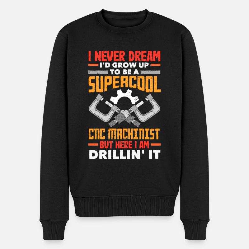 Funny CNC machinist - Men's Premium Organic Jumper - black