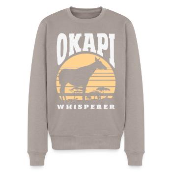 Lustiger Tierpfleger Okapi-liebhaber - Männer Premium Bio Pullover - Taupe - Vorne - Nico (187cm)