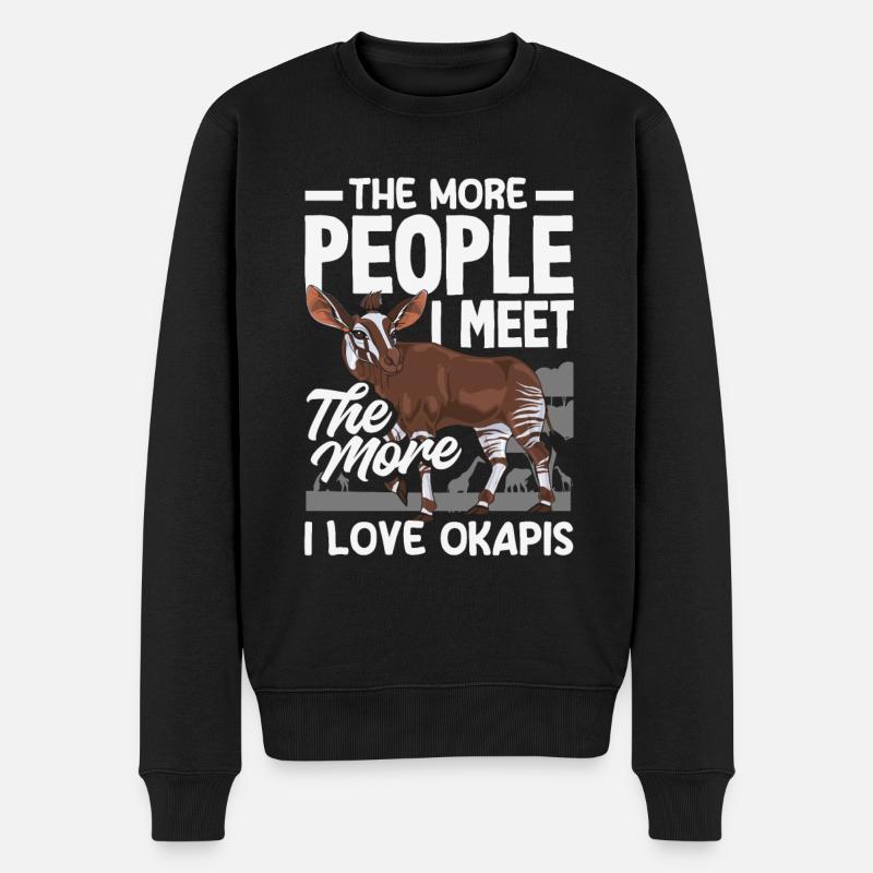 Funny zookeeper okapi lover - Men's Premium Organic Jumper - black