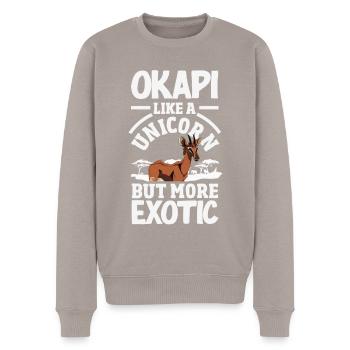 Lustiger Tierpfleger Okapi-liebhaber - Männer Premium Bio Pullover - Taupe - Vorne - Nico (187cm)