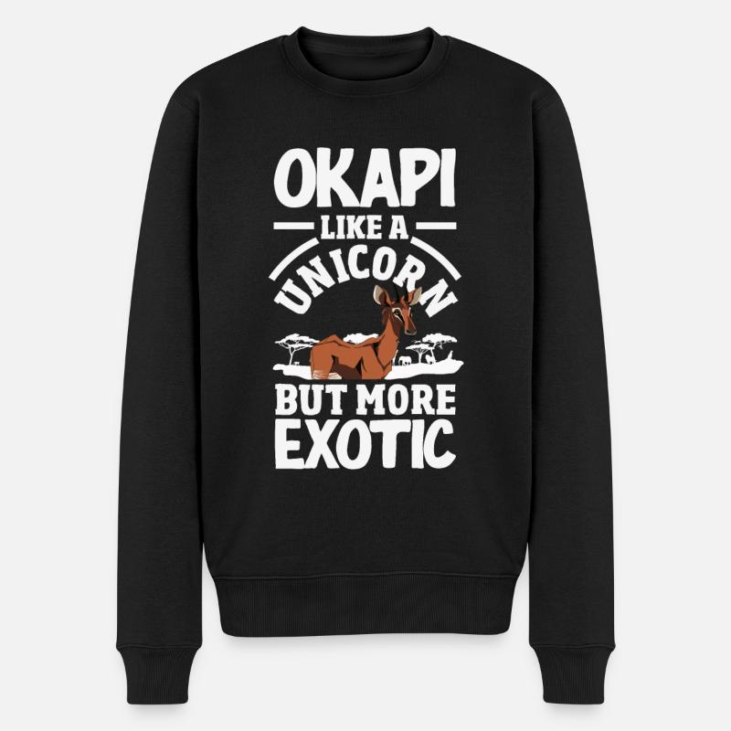 Funny zookeeper okapi lover - Men's Premium Organic Jumper - black