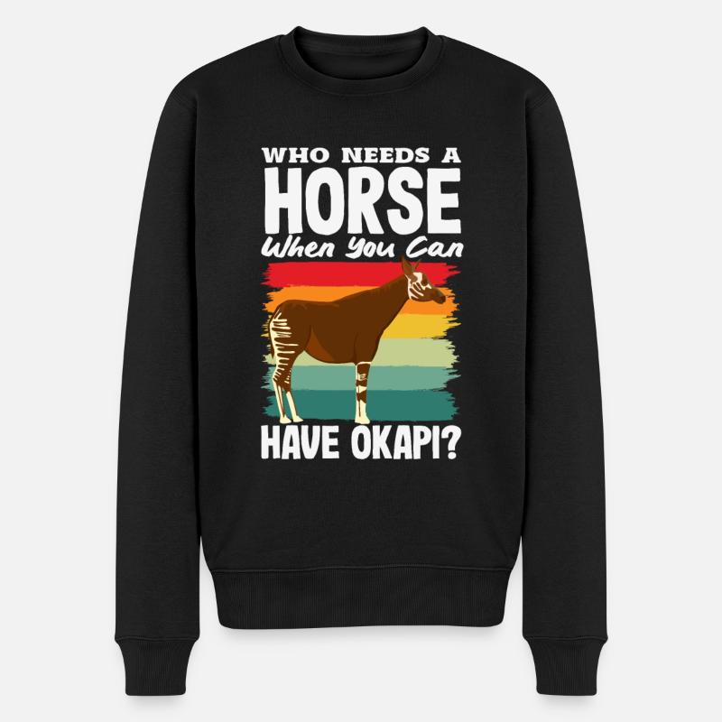 Funny zookeeper okapi lover - Men's Premium Organic Jumper - black