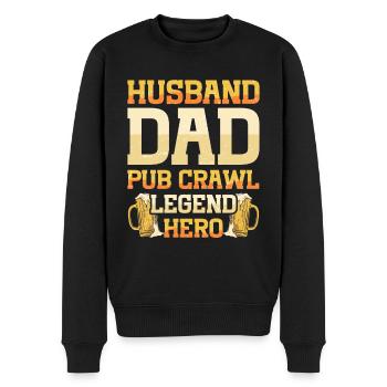 Crawled Pub Crawl Alcohol Drinking - Men's Premium Organic Jumper - black - Front - Nico (187cm)