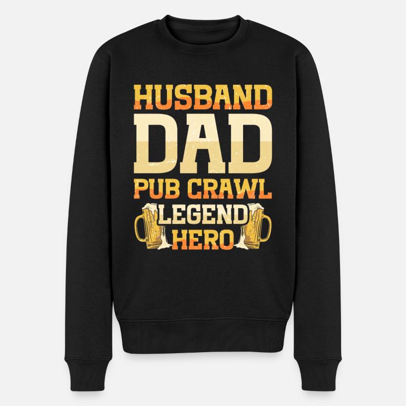 Crawled Pub Crawl Alcohol Drinking - Men's Premium Organic Jumper - black