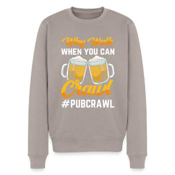 Crawled Pub Crawl Alcohol Drinking - Men's Premium Organic Jumper - taupe - Front - Nico (187cm)