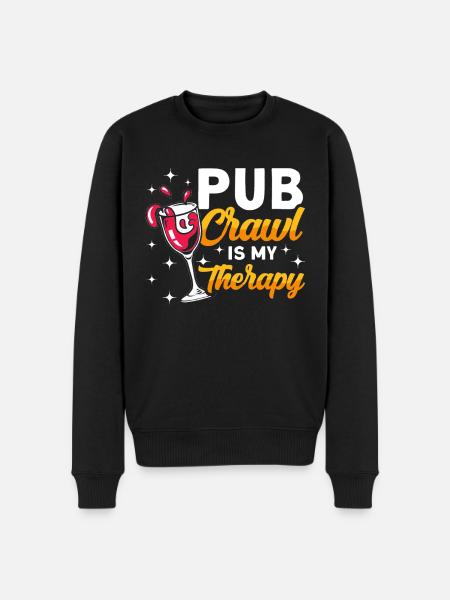 Crawled Pub Crawl Alcohol Drinking - Männer Premium Bio Pullover - Schwarz