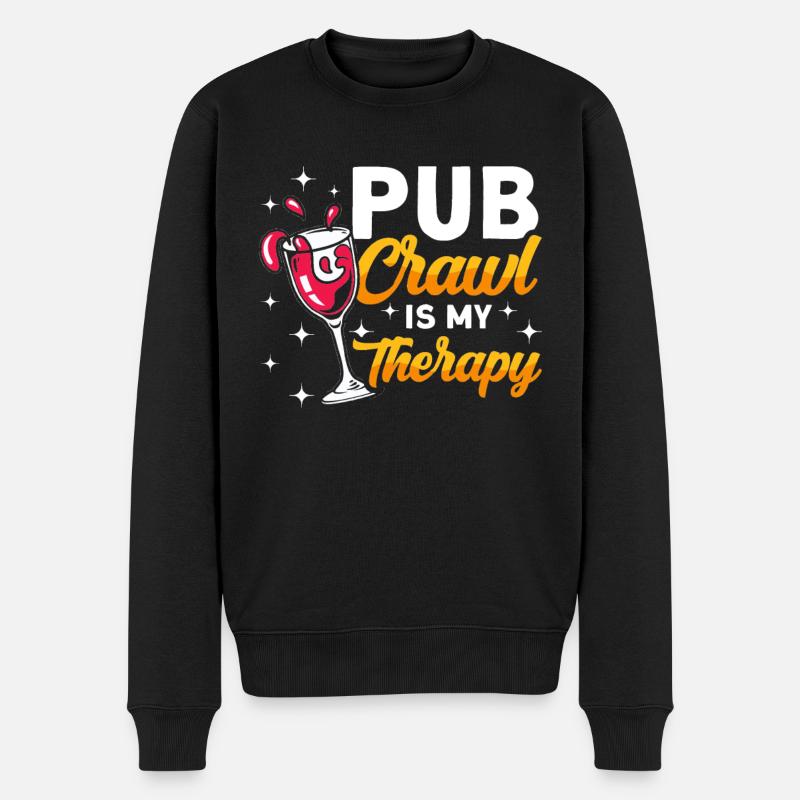 Crawled Pub Crawl Alcohol Drinking - Men's Premium Organic Jumper - black