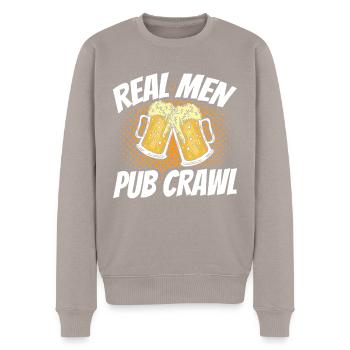Crawled Pub Crawl Alcohol Drinking - Männer Premium Bio Pullover - Taupe - Vorne - Nico (187cm)