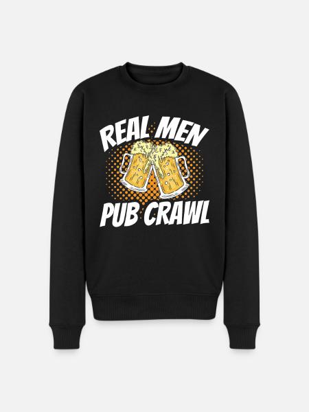 Crawled Pub Crawl Alcohol Drinking - Männer Premium Bio Pullover - Schwarz