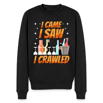 Crawled Pub Crawl Alcohol Drinking - Men's Premium Organic Jumper - black - Front - Nico (187cm)
