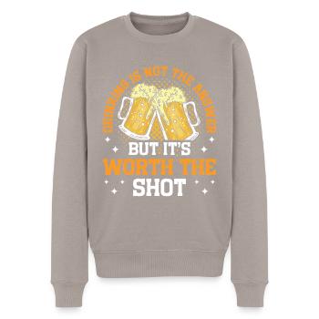 Crawled Pub Crawl Alcohol Drinking - Men's Premium Organic Jumper - taupe - Front - Nico (187cm)