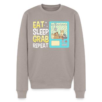 Claw Game Funny Claw Machine - Men's Premium Organic Jumper - taupe - Front - Nico (187cm)