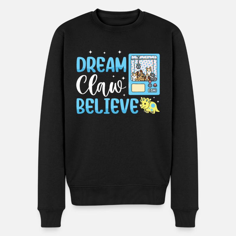 Claw Game Funny Claw Machine - Men's Premium Organic Jumper - black