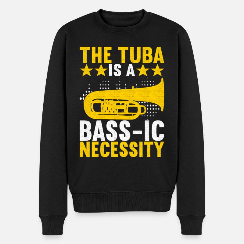 Tuba Tubist - Männer Premium Bio Pullover - Schwarz