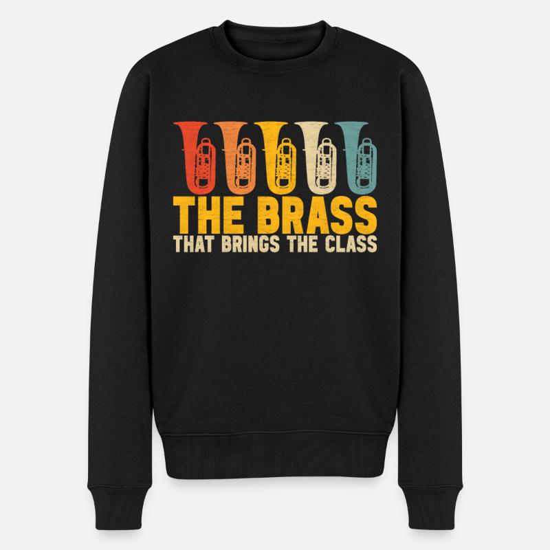 Tuba Tubist - Männer Premium Bio Pullover - Schwarz