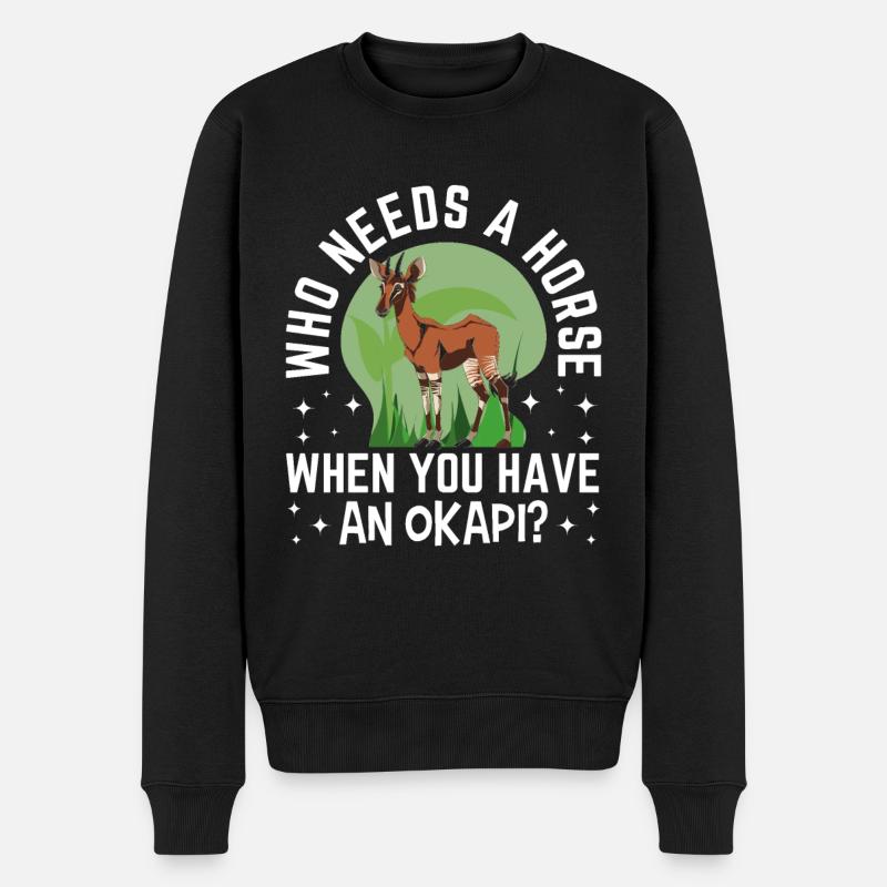 Funny zookeeper okapi lover - Men's Premium Organic Jumper - black