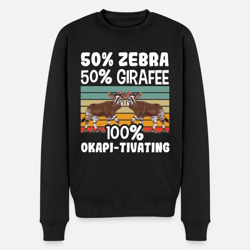 Funny zookeeper okapi lover - Men's Premium Organic Jumper - black