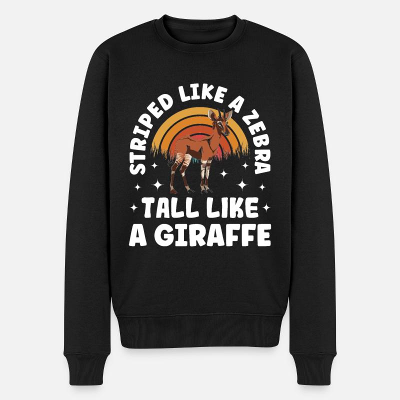 Funny zookeeper okapi lover - Men's Premium Organic Jumper - black