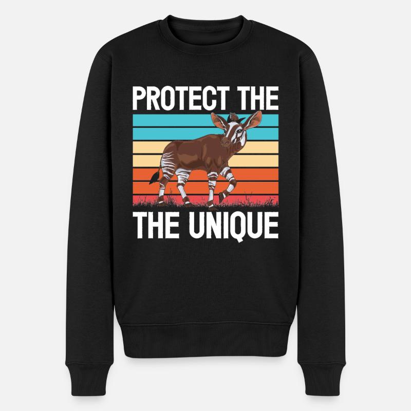 Funny zookeeper okapi lover - Men's Premium Organic Jumper - black
