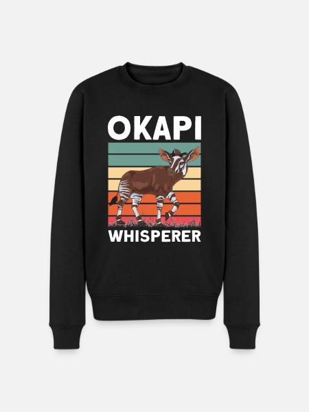 Lustiger Tierpfleger Okapi-liebhaber - Männer Premium Bio Pullover - Schwarz