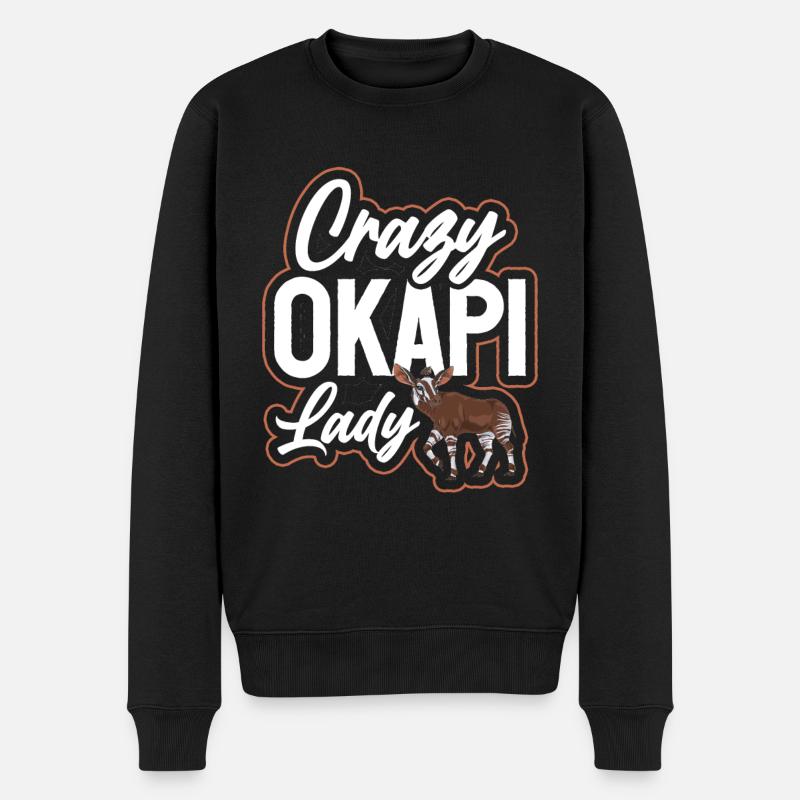 Funny zookeeper okapi lover - Men's Premium Organic Jumper - black