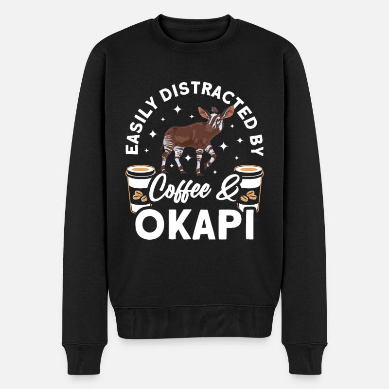 Funny zookeeper okapi lover - Men's Premium Organic Jumper - black