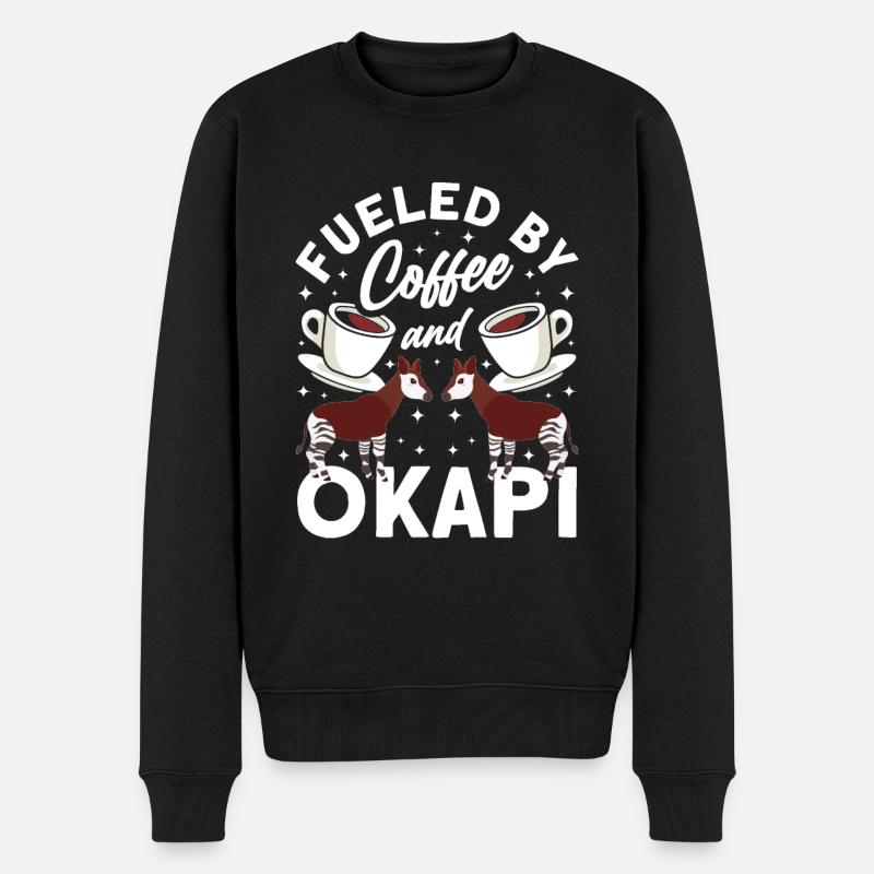 Funny zookeeper okapi lover - Men's Premium Organic Jumper - black