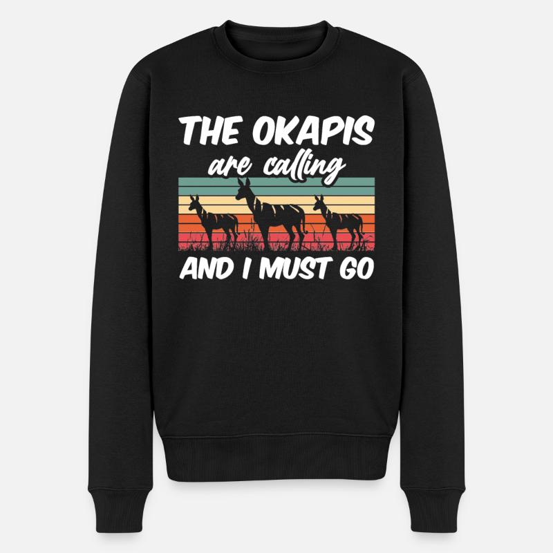 Funny zookeeper okapi lover - Men's Premium Organic Jumper - black
