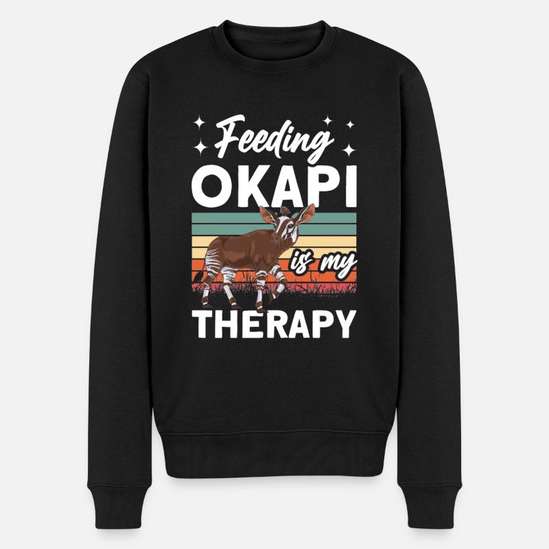 Funny zookeeper okapi lover - Men's Premium Organic Jumper - black