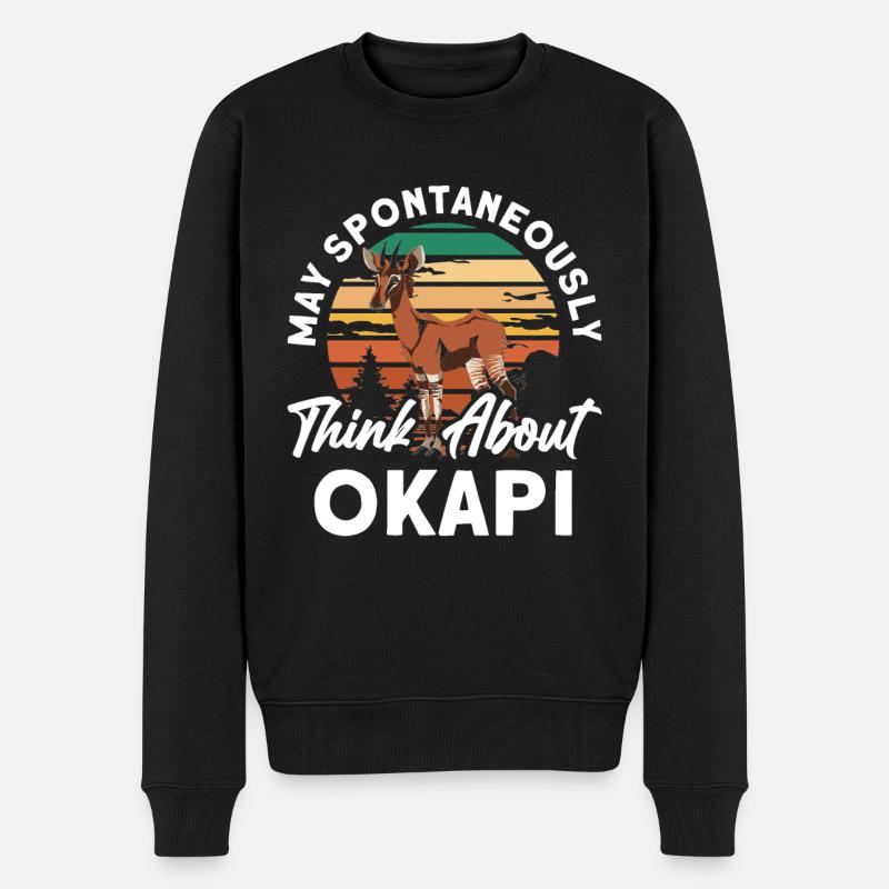 Funny zookeeper okapi lover - Men's Premium Organic Jumper - black