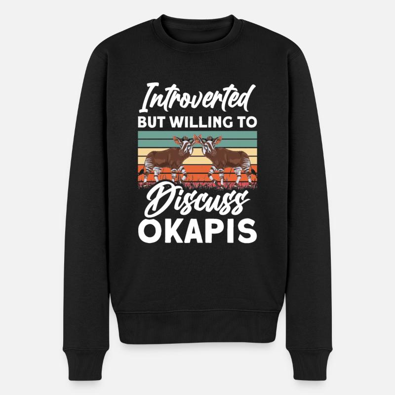 Funny zookeeper okapi lover - Men's Premium Organic Jumper - black