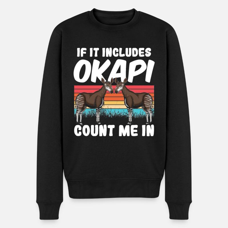 Funny zookeeper okapi lover - Men's Premium Organic Jumper - black