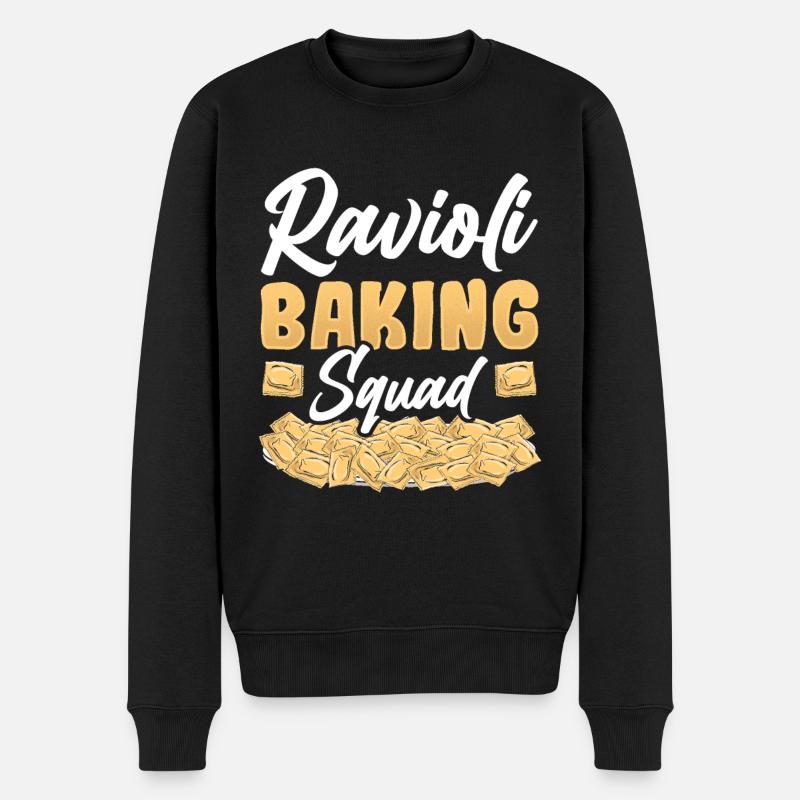 Pâtes raviolis italiennes drôles - Pull Premium bio Homme - noir