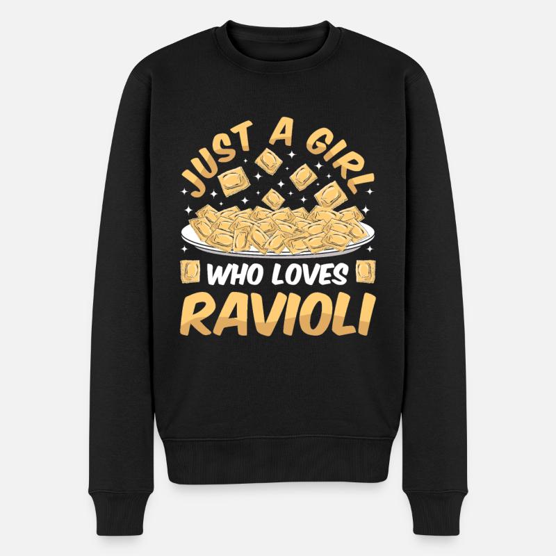 Pâtes raviolis italiennes drôles - Pull Premium bio Homme - noir