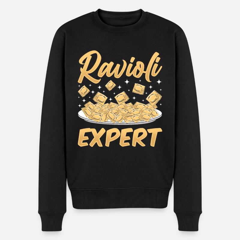 Pâtes raviolis italiennes drôles - Pull Premium bio Homme - noir