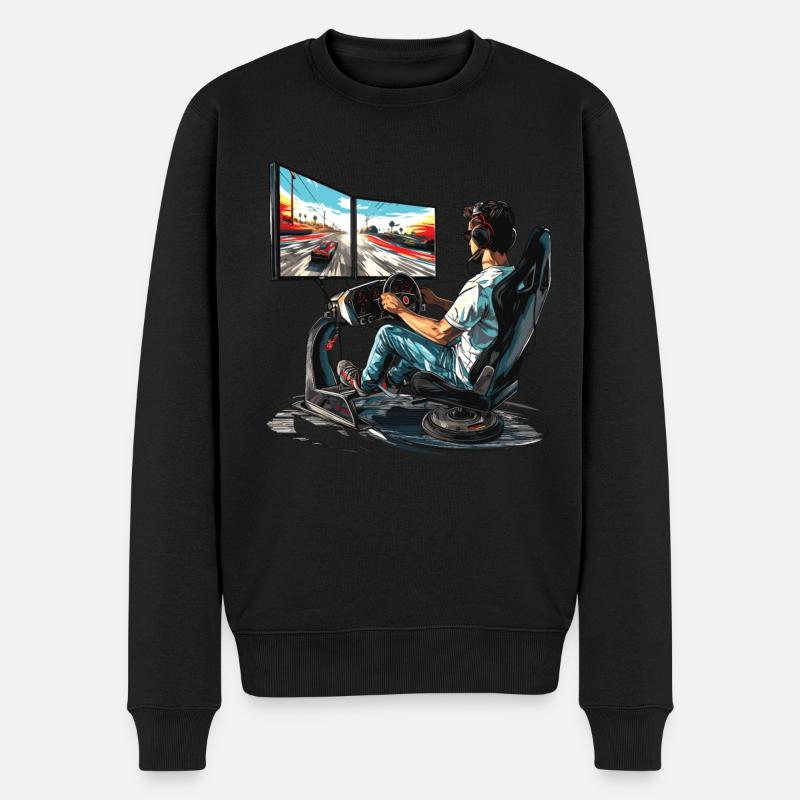 „zeit Für Sim Racing“ Sim Racer - Männer Premium Bio Pullover - Schwarz