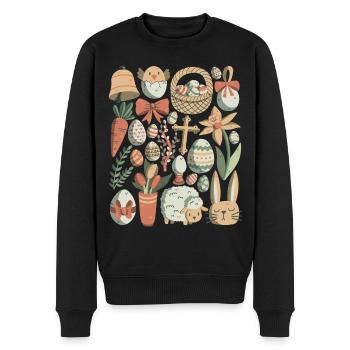 Ostern - Männer Premium Bio Pullover - Schwarz - Vorne - Nico (187cm)