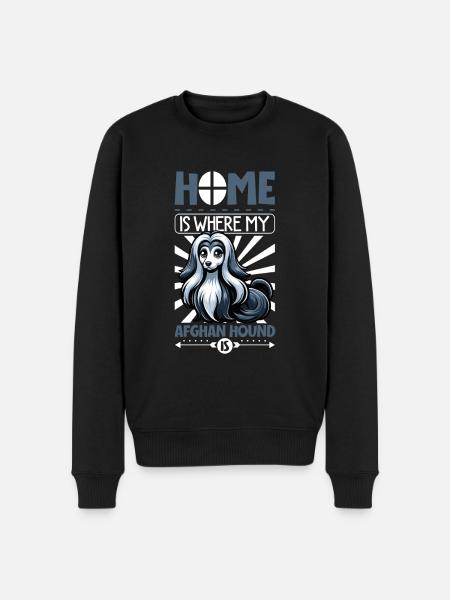 Home - Afghan Hound - Men's Premium Organic Jumper - black