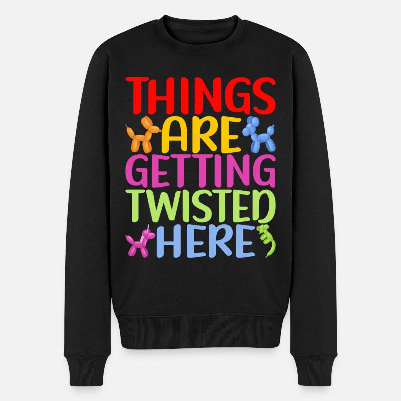 Ballontier Balloon Twisting - Männer Premium Bio Pullover - Schwarz